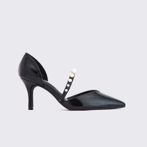  Giày Bít Cao Gót Nữ THÁI TUẤN Mũi Nhọn Slingback Màu Đen 