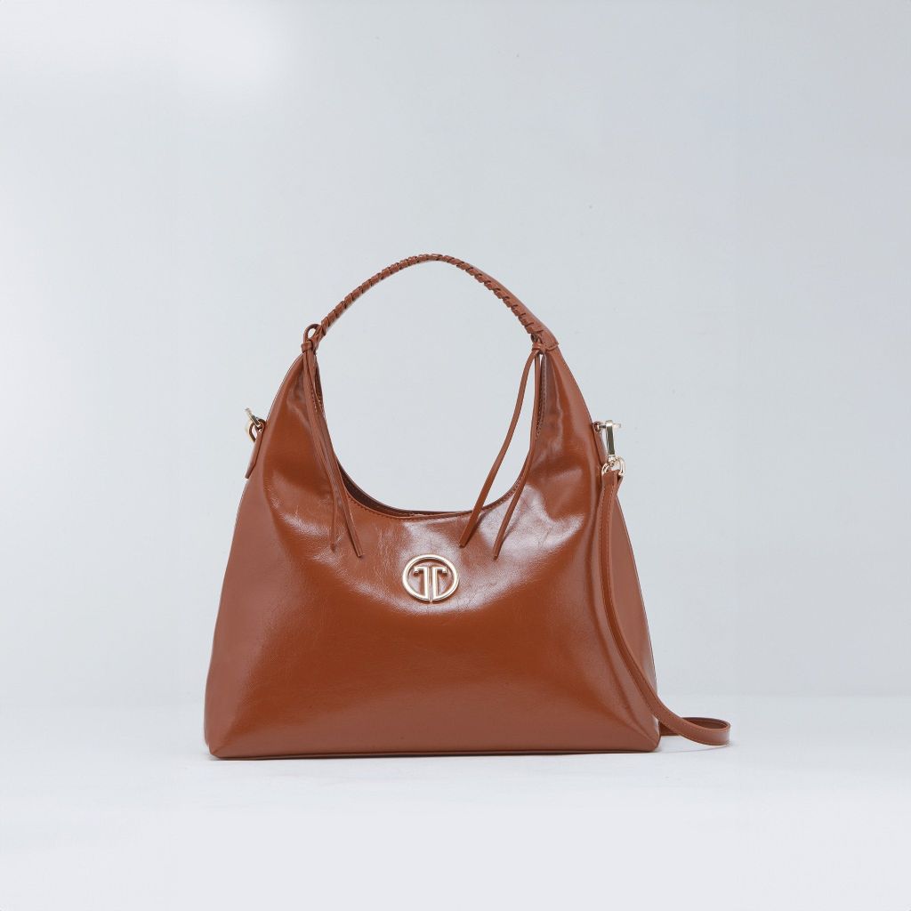  Túi Xách Tay Nữ THÁI TUẤN Hobo Khóa Kéo Màu Nâu 