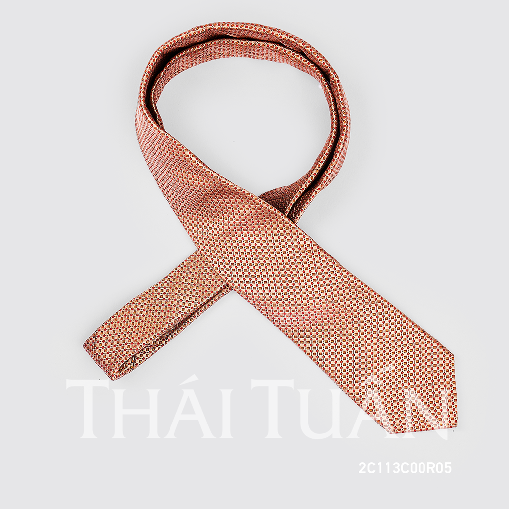  Cravat THÁI TUẤN Hoa Văn Nhỏ Màu Cam 