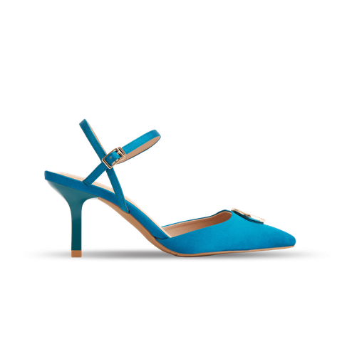  Giày Sandals Nữ THÁI TUẤN Mũi Vuông Quai Hậu Màu Xanh Teal 