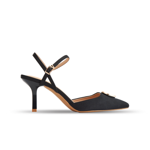  Giày Sandals Nữ THÁI TUẤN Mũi Vuông Quai Hậu Màu Đen 