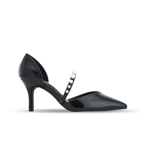  Giày Bít Cao Gót Nữ THÁI TUẤN Mũi Nhọn Slingback Màu Đen 