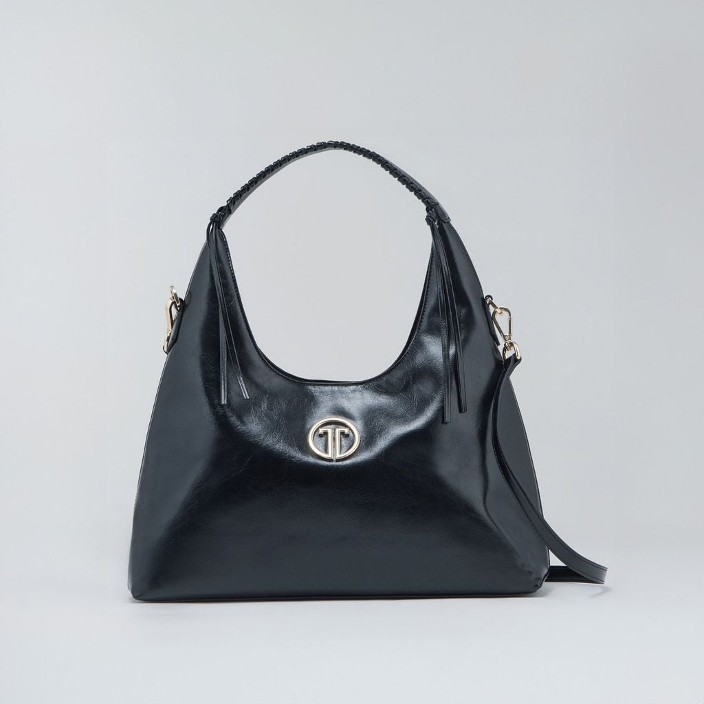  Túi Xách Tay Nữ THÁI TUẤN Hobo Khóa Kéo Màu Đen 