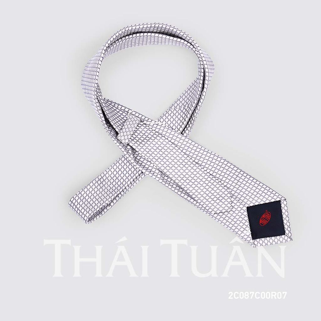  Cravat THÁI TUẤN Họa Tiết Kẻ Ô Màu Xám Nhạt 