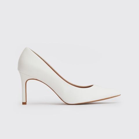  Giày Cao Gót Nữ THÁI TUẤN Bít Mũi Nhọn Màu Trắng 