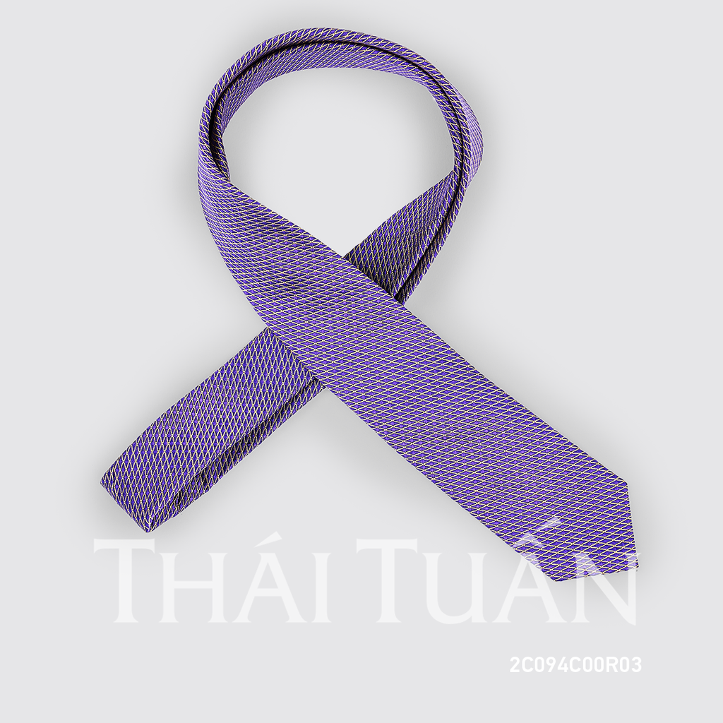  Cravat THÁI TUẤN Họa Tiết Kẻ Màu Tím 