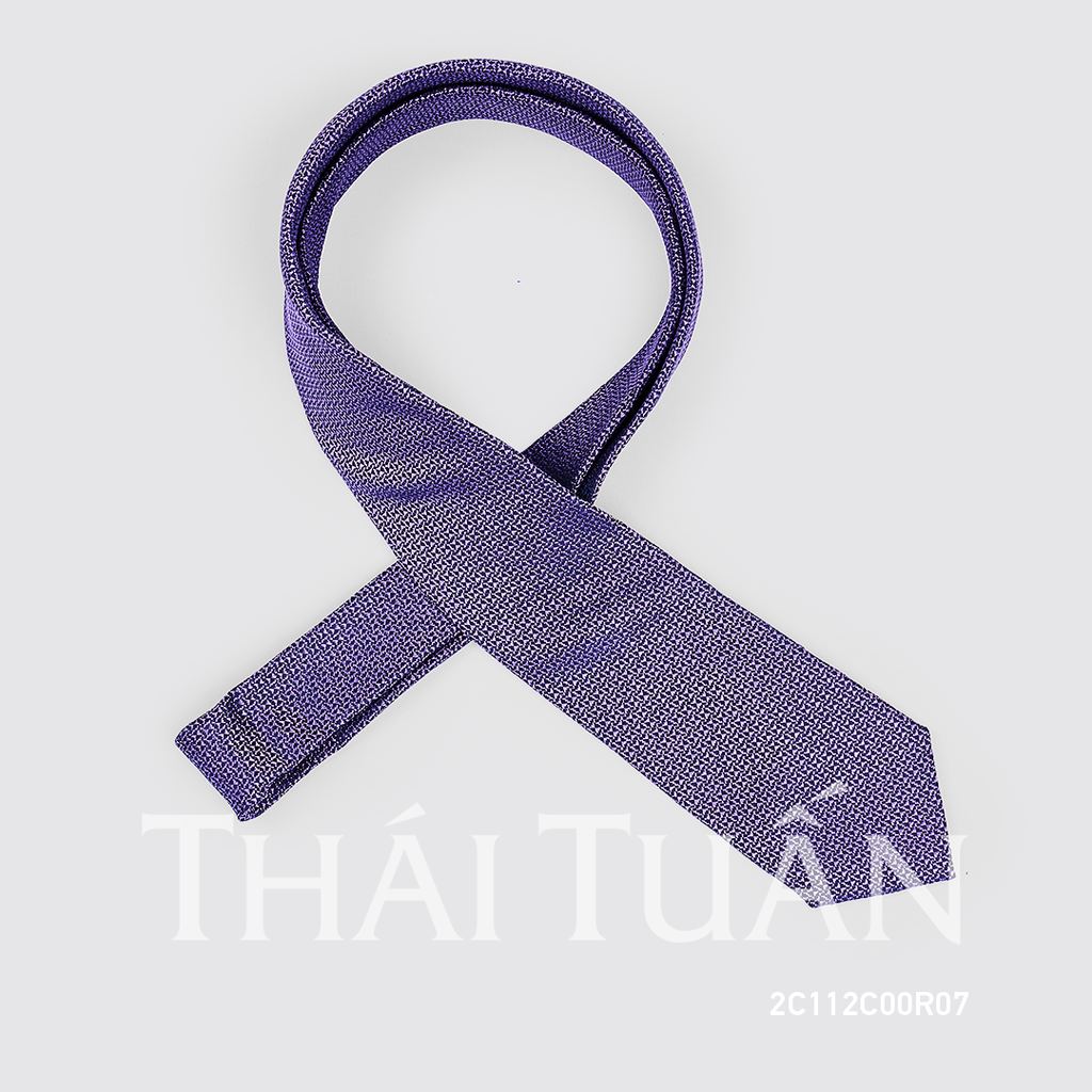  Cravat THÁI TUẤN Tơ Tằm Cao Cấp Hoa Văn Nhỏ Màu Tím 