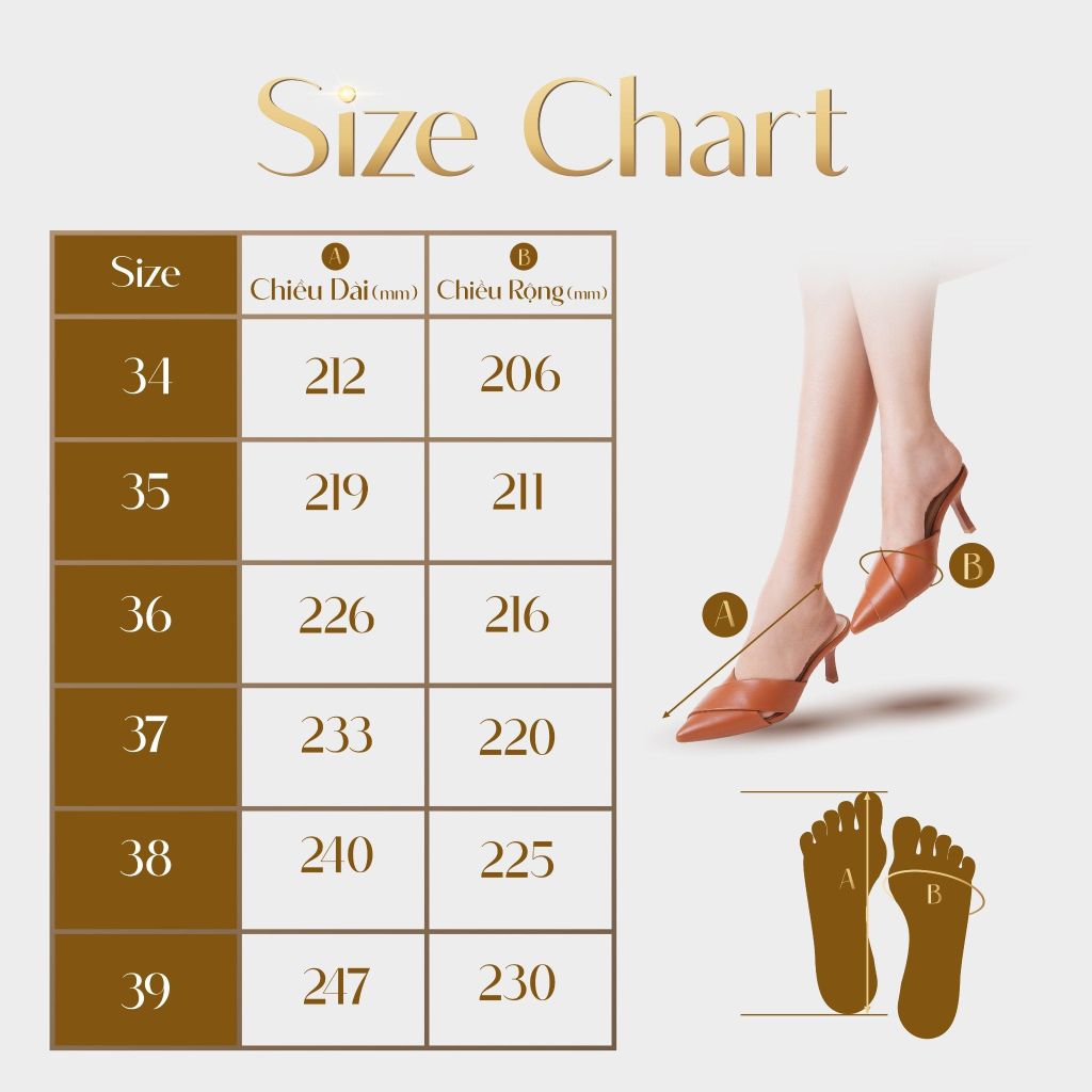  Giày Bít Cao Gót Nữ THÁI TUẤN Mũi Nhọn Slingback Màu Trắng 