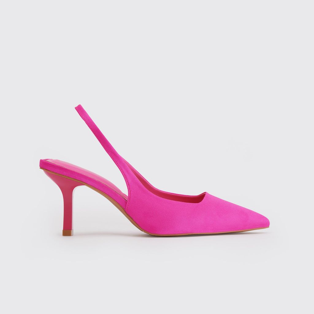  Giày Sandals Nữ THÁI TUẤN Mũi Nhọn Quai Ngang Hậu Màu Hồng 