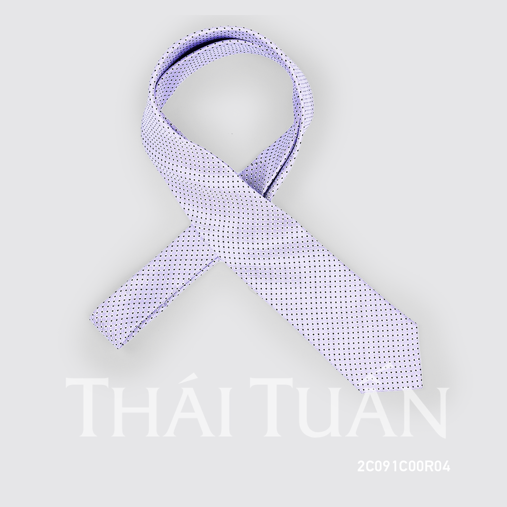  Cravat THÁI TUẤN Họa Tiết Chấm Bi Màu Trắng 