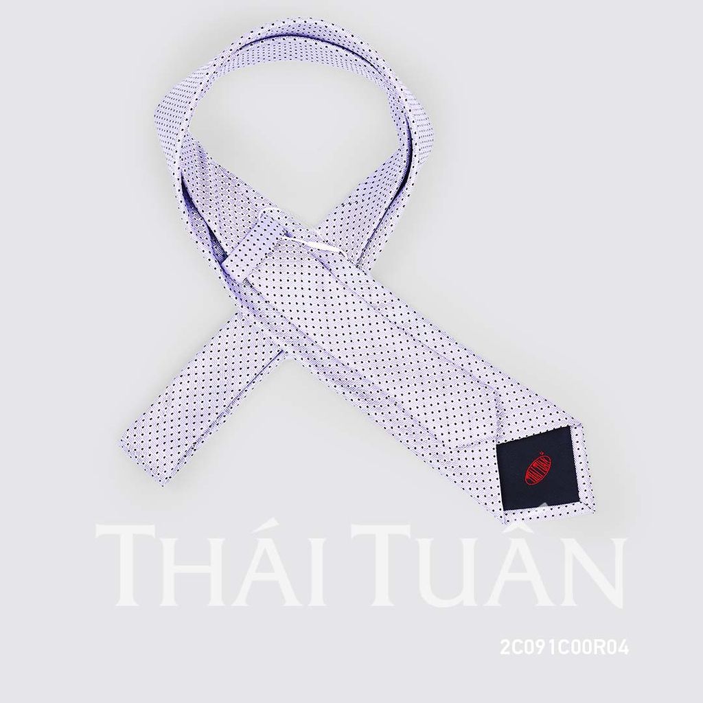  Cravat THÁI TUẤN Họa Tiết Chấm Bi Màu Trắng 