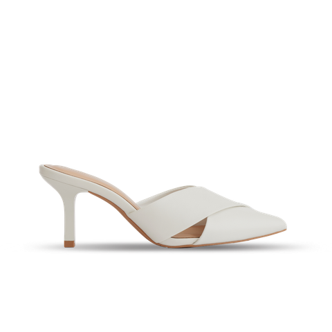  Guốc Mules Nữ THÁI TUẤN Quai Chéo Bít Mũi Màu Trắng 