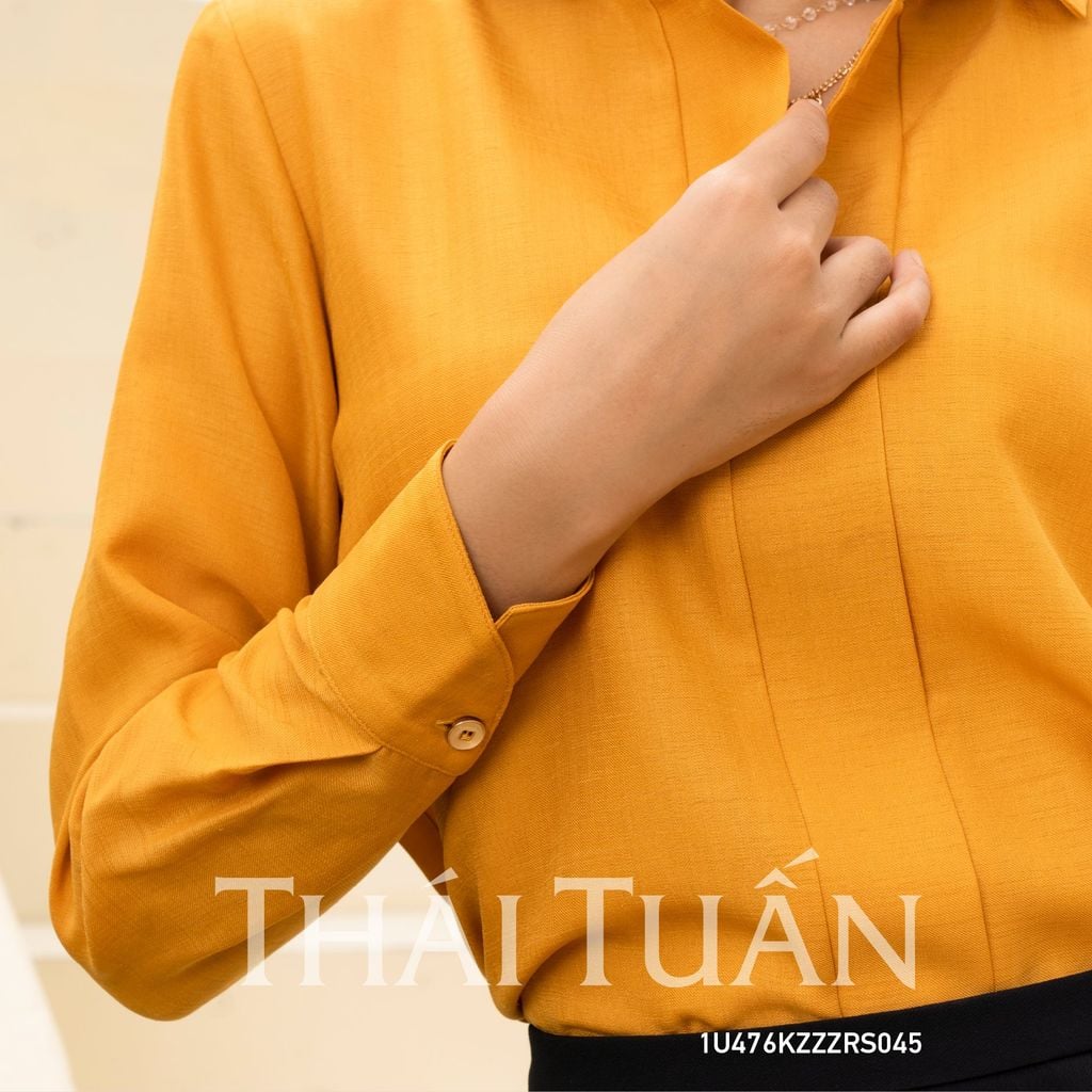  Áo Sơ Mi Nữ THÁI TUẤN Cách Tân Màu Cam 