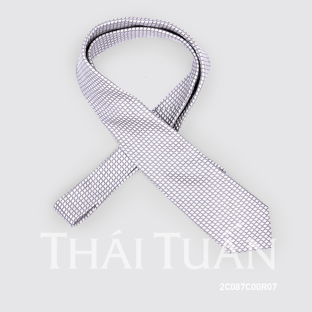  Cravat THÁI TUẤN Họa Tiết Kẻ Ô Màu Xám Nhạt 