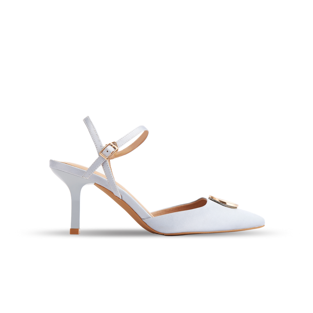  Giày Sandals Nữ THÁI TUẤN Mũi Vuông Quai Hậu Màu Bạc 