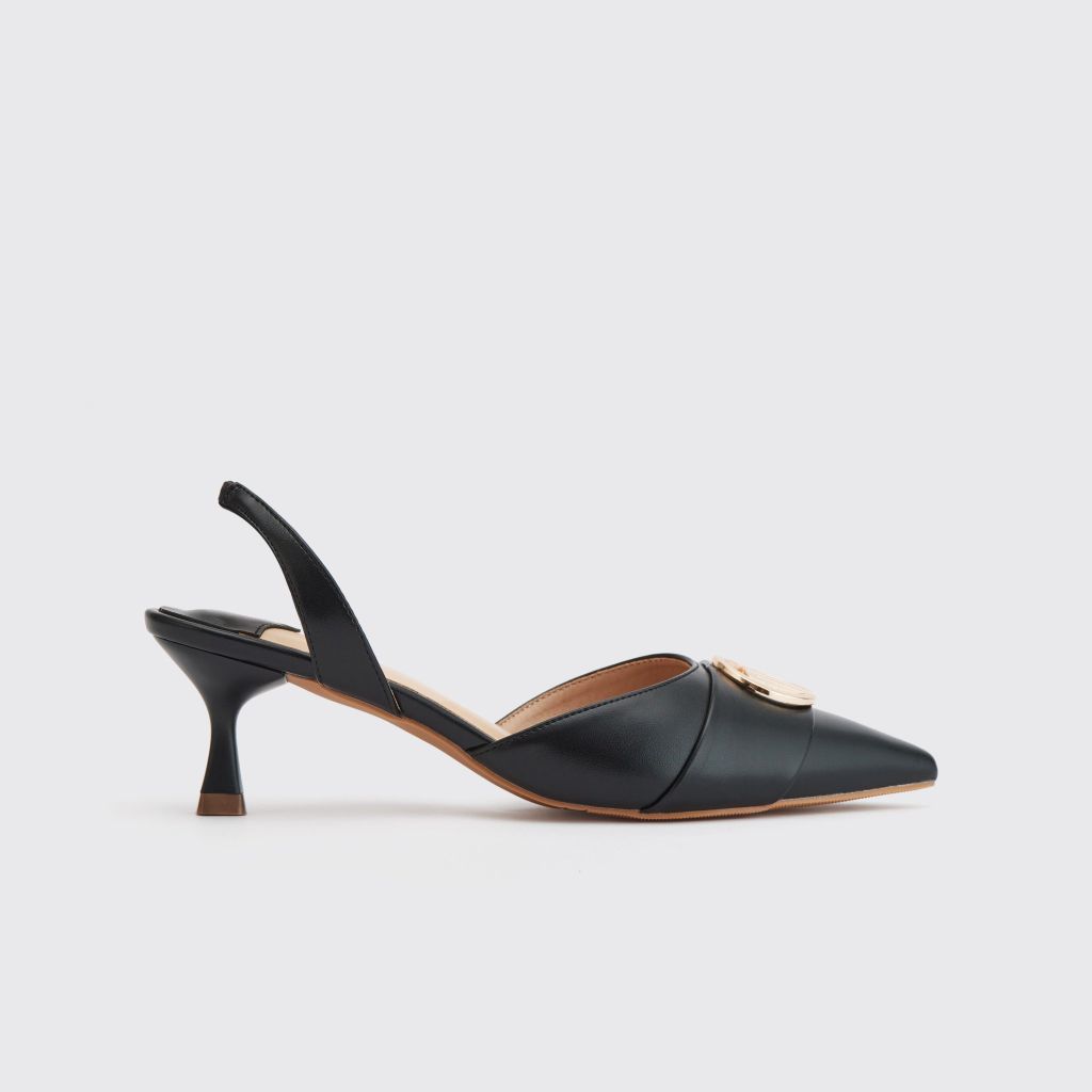  Giày Sandals Nữ THÁI TUẤN Mũi Nhọn Màu Đen 