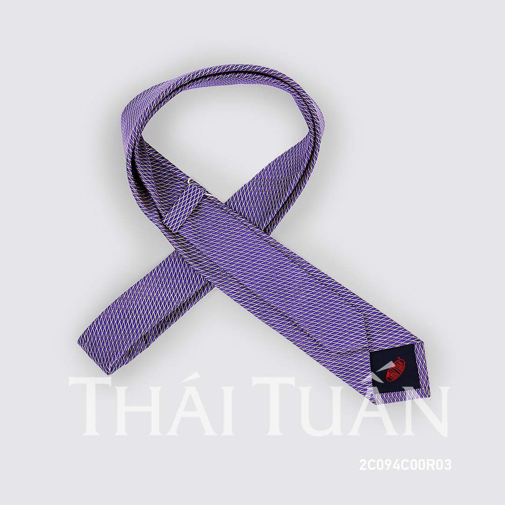  Cravat THÁI TUẤN Họa Tiết Kẻ Màu Tím 