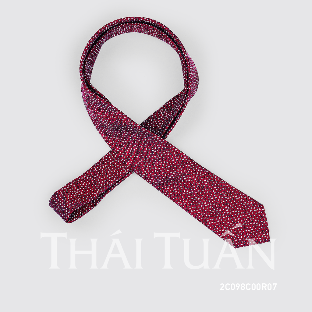  Cravat THÁI TUẤN Hoa Văn Nhí Màu Đỏ 
