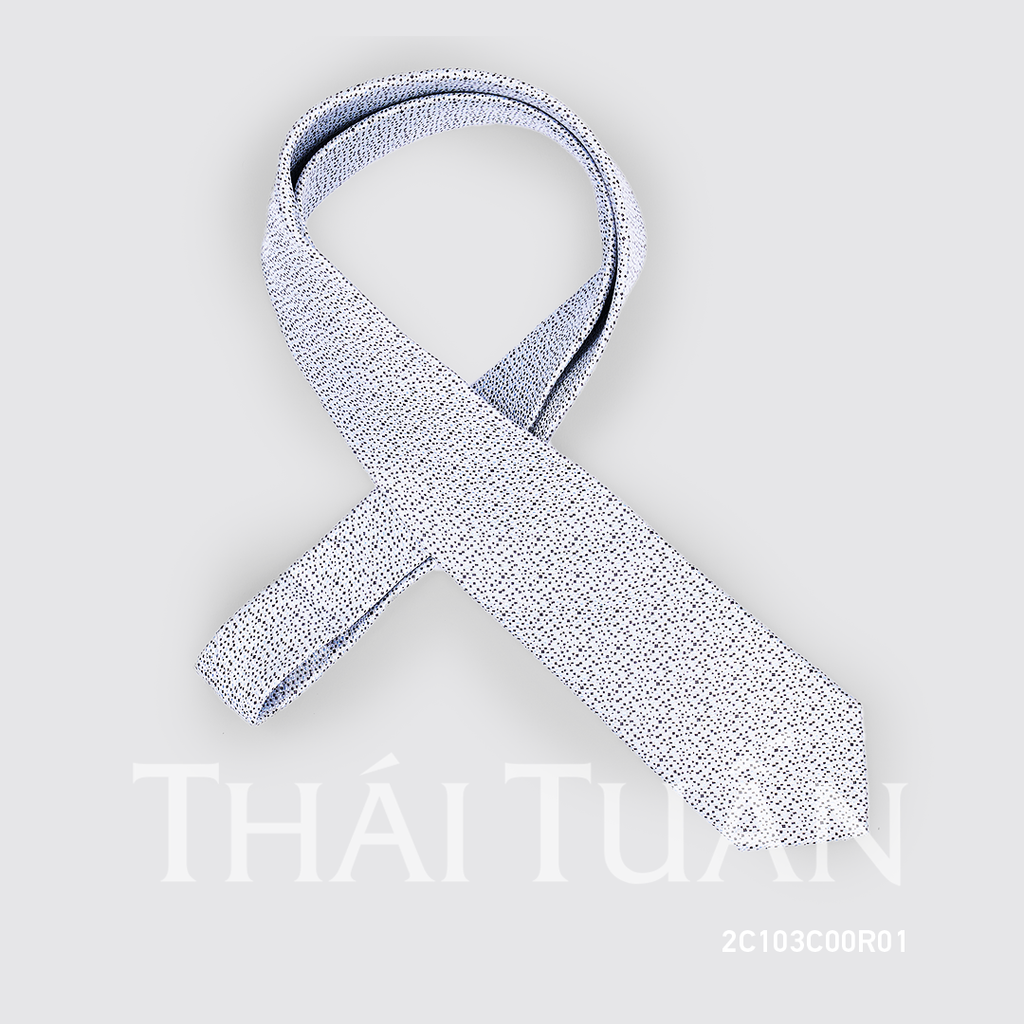  Cravat THÁI TUẤN Họa Tiết Chấm Bi Màu Trắng 