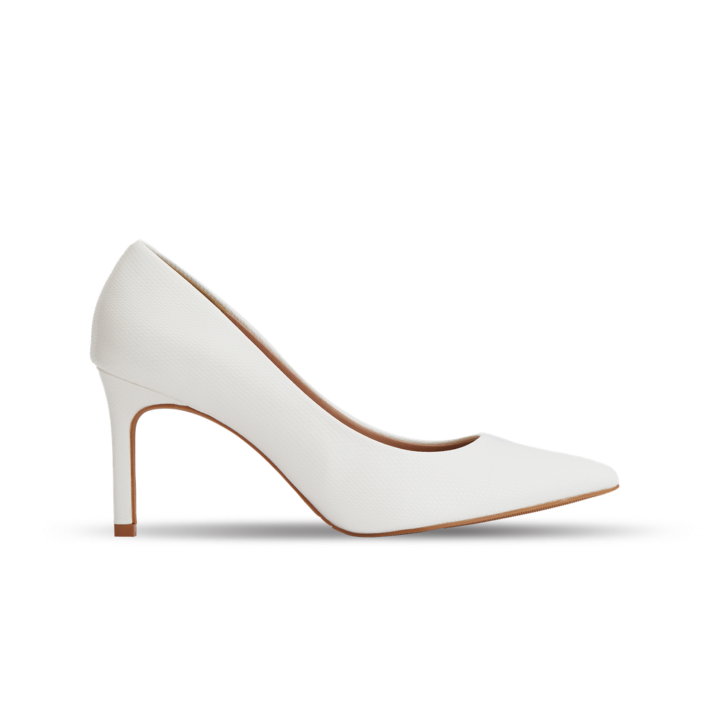  Giày Cao Gót Nữ THÁI TUẤN Bít Mũi Nhọn Màu Trắng 