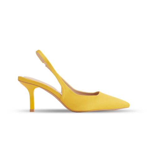  Giày Sandals Nữ THÁI TUẤN Mũi Nhọn Quai Ngang Hậu Màu Vàng 