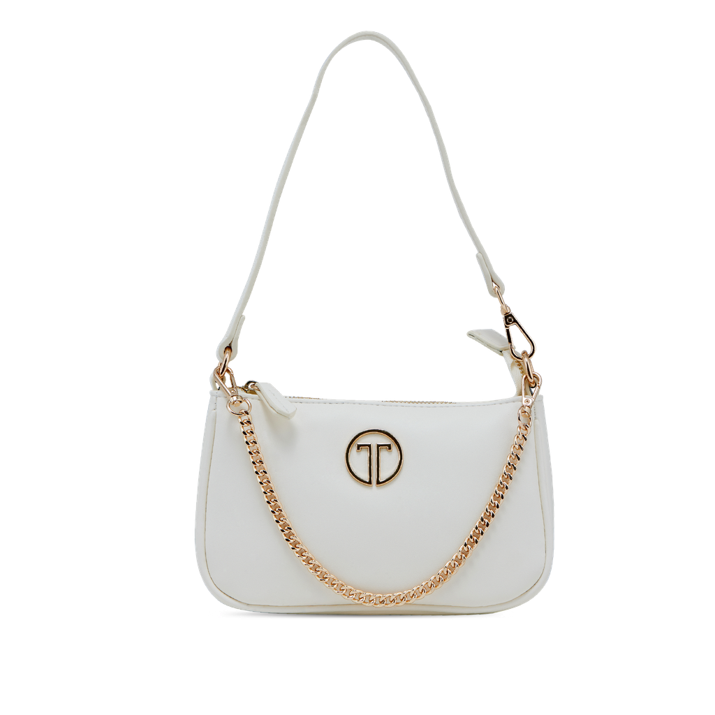  Túi Xách Nữ THÁI TUẤN Đeo Vai Trơn Khóa Kéo Màu Trắng 