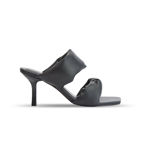  Guốc Mules Nữ THÁI TUẤN Quai Ngang Da Phồng Màu Đen 