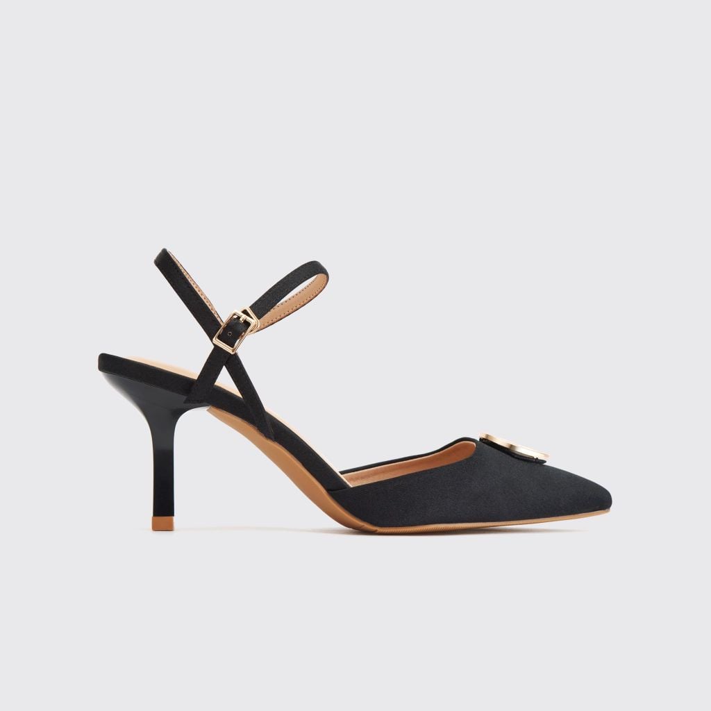  Giày Sandals Nữ THÁI TUẤN Mũi Vuông Quai Hậu Màu Đen 