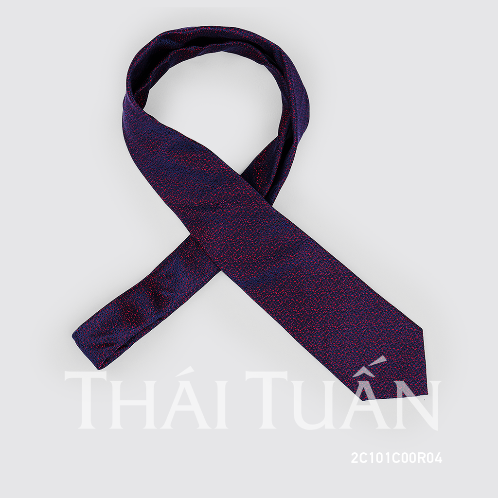  Cravat THÁI TUẤN Họa Tiết Chấm Bi Màu Tím 