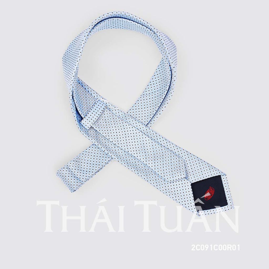  Cravat THÁI TUẤN Họa Tiết Chấm Bi Màu Xanh 