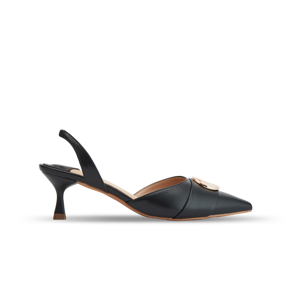  Giày Sandals Nữ THÁI TUẤN Mũi Nhọn Màu Đen 