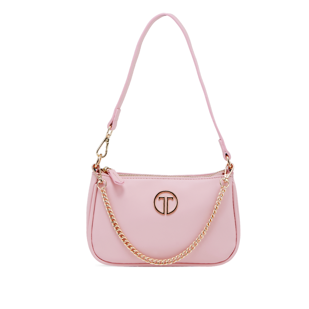  Túi Xách Tay Nữ THÁI TUẤN Đeo Vai Trơn Khóa Kéo Màu Hồng Nhạt 