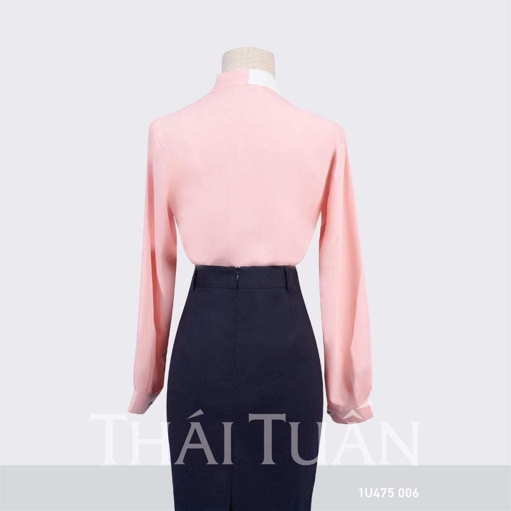  Áo Sơ Mi Nữ THÁI TUẤN Cổ Cách Tân Màu Hồng 