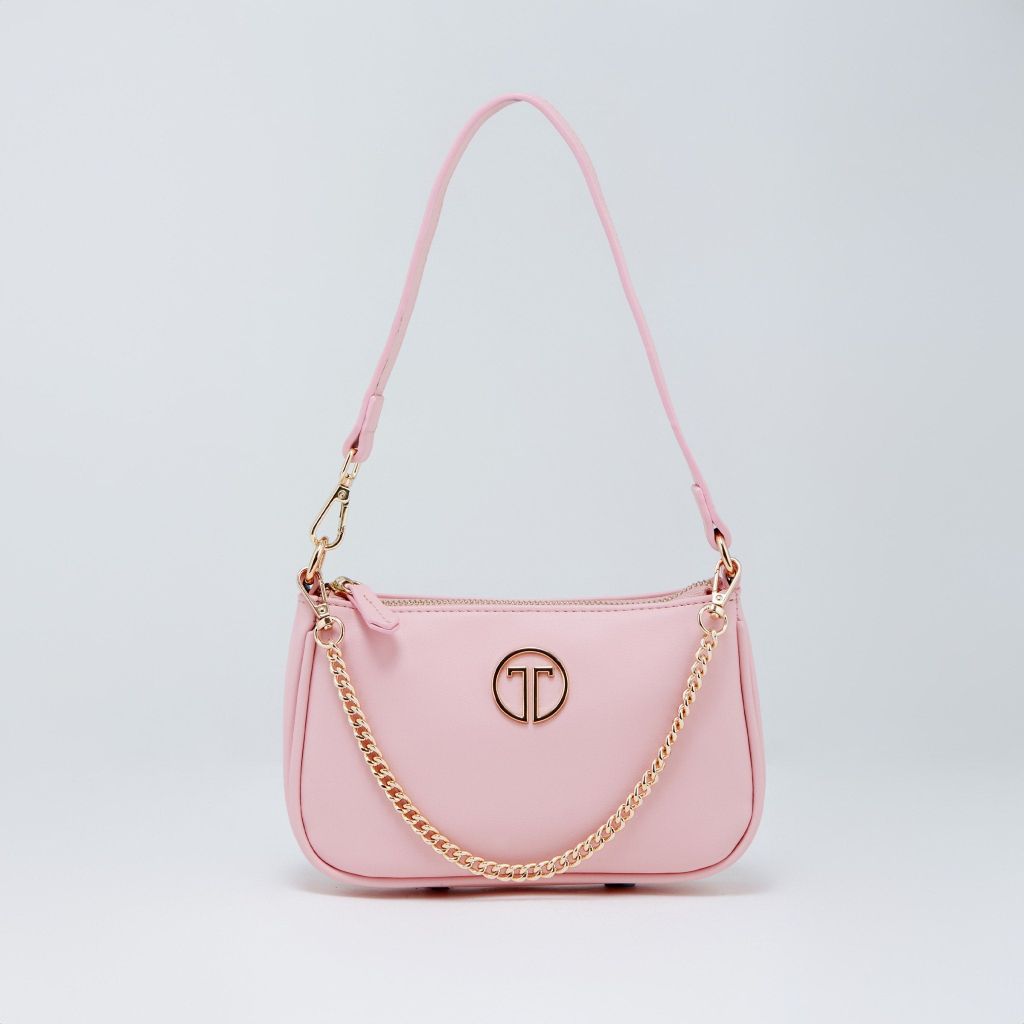  Túi Xách Tay Nữ THÁI TUẤN Đeo Vai Trơn Khóa Kéo Màu Hồng Nhạt 