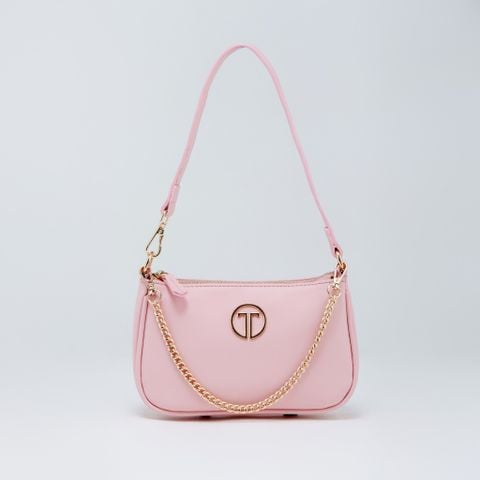  Túi Xách Tay Nữ THÁI TUẤN Đeo Vai Trơn Khóa Kéo Màu Hồng Nhạt 