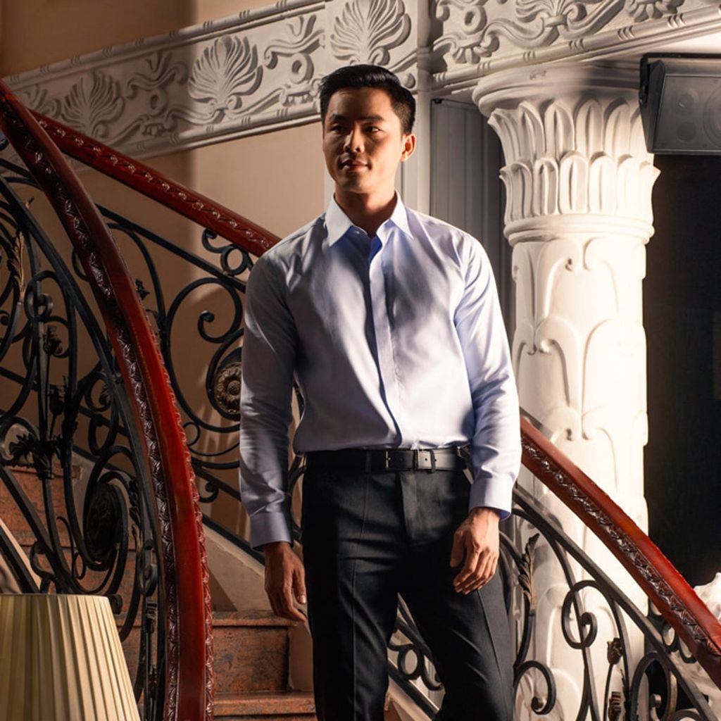  Áo Sơ Mi Nam GENTITI Trơn Tay Dài Màu Xanh - Kiểu Dáng Slim Fit 