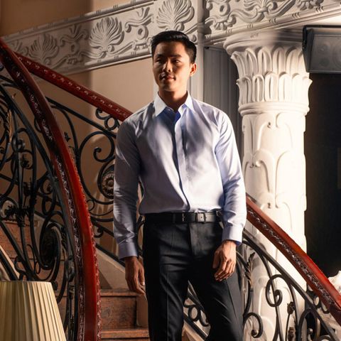  Áo Sơ Mi Nam GENTITI Trơn Tay Dài Màu Xanh - Kiểu Dáng Slim Fit 