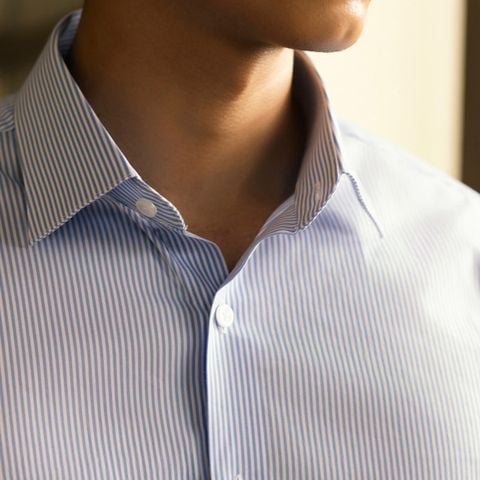  Áo Sơ Mi Nam GENTITI Kẻ Sọc Tay Dài Màu Xanh Nhạt 