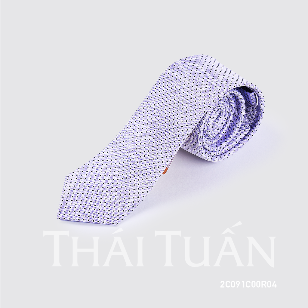  Cravat THÁI TUẤN Họa Tiết Chấm Bi Màu Trắng 