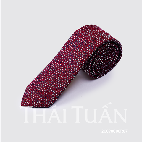  Cravat THÁI TUẤN Hoa Văn Nhí Màu Đỏ 