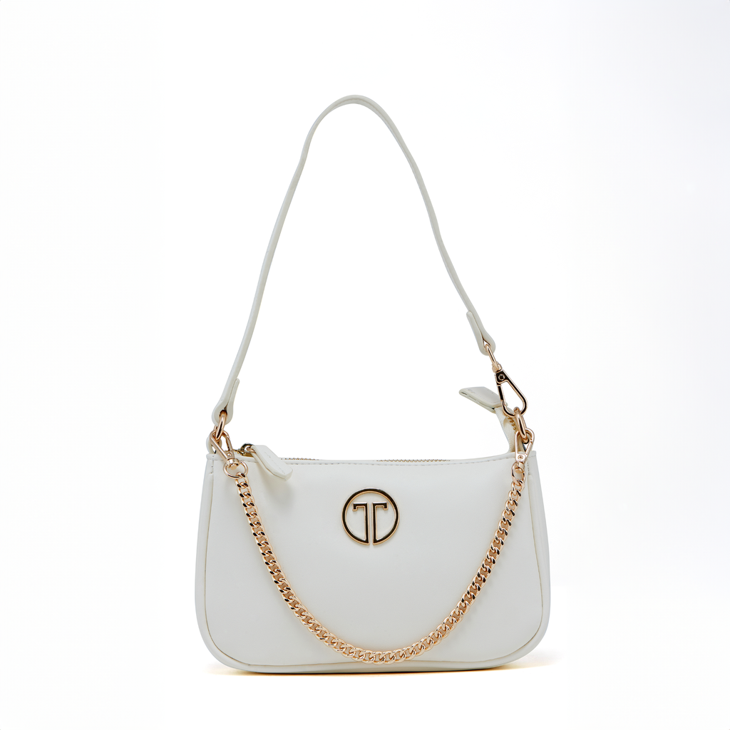  Túi Xách Nữ THÁI TUẤN Đeo Vai Trơn Khóa Kéo Màu Trắng 