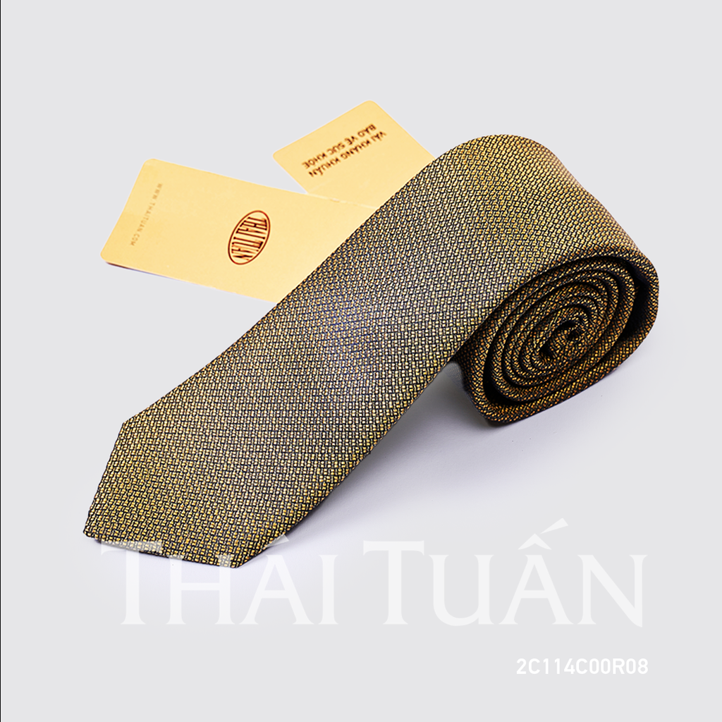  Cravat THÁI TUẤN Hoa Văn Nhỏ Màu Vàng 