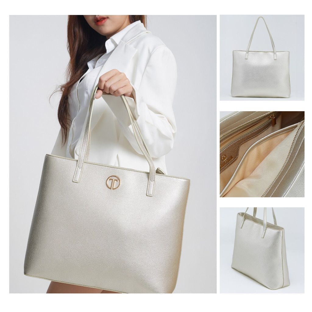  Túi Xách Tay Nữ THÁI TUẤN Lớn Thời Trang Màu Trắng Bạc 