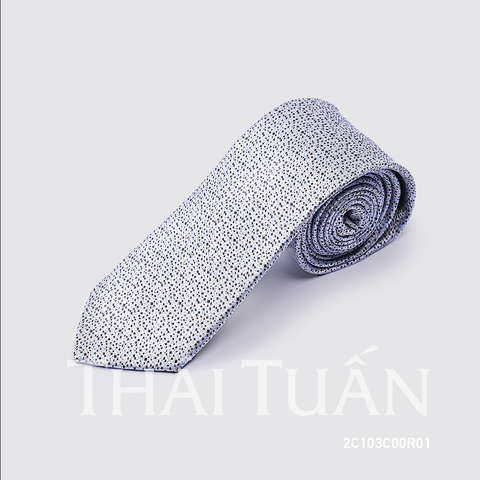  Cravat THÁI TUẤN Họa Tiết Chấm Bi Màu Trắng 