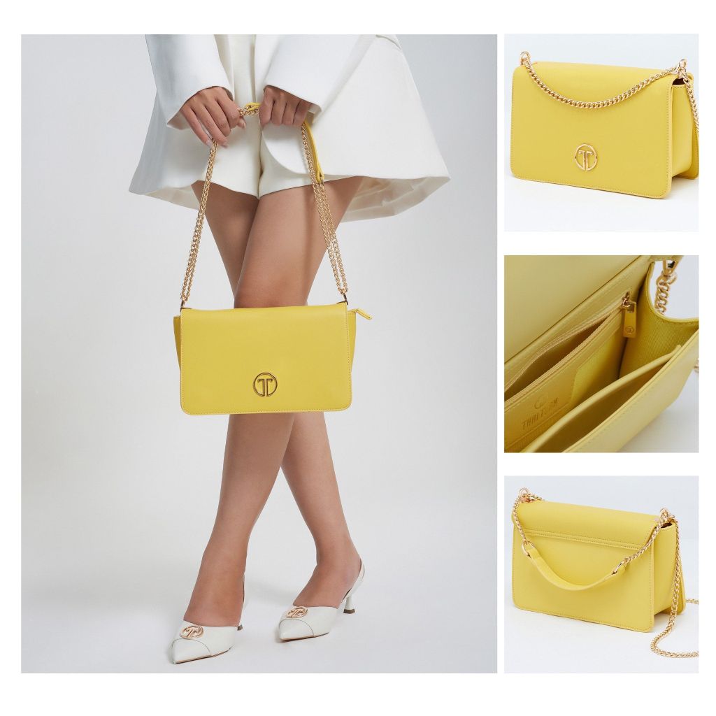  Túi Xách Tay Nữ THÁI TUẤN Đeo Vai Thời Trang Khóa Bấm Màu Vàng 