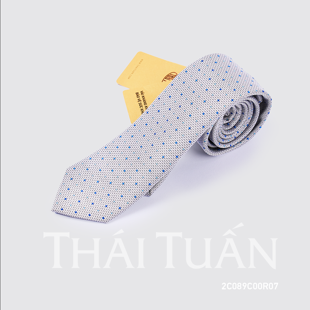  Cravat THÁI TUẤN Họa Tiết Chấm Bi Màu Xám 