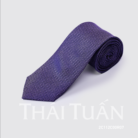  Cravat THÁI TUẤN Tơ Tằm Cao Cấp Hoa Văn Nhỏ Màu Tím 