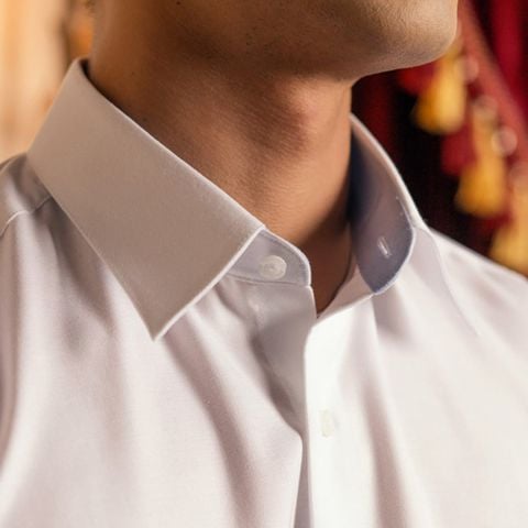  Áo Sơ Mi Nam GENTITI Trơn Tay Dài Màu Trắng Phối Màu - Kiểu Dáng Slim Fit 