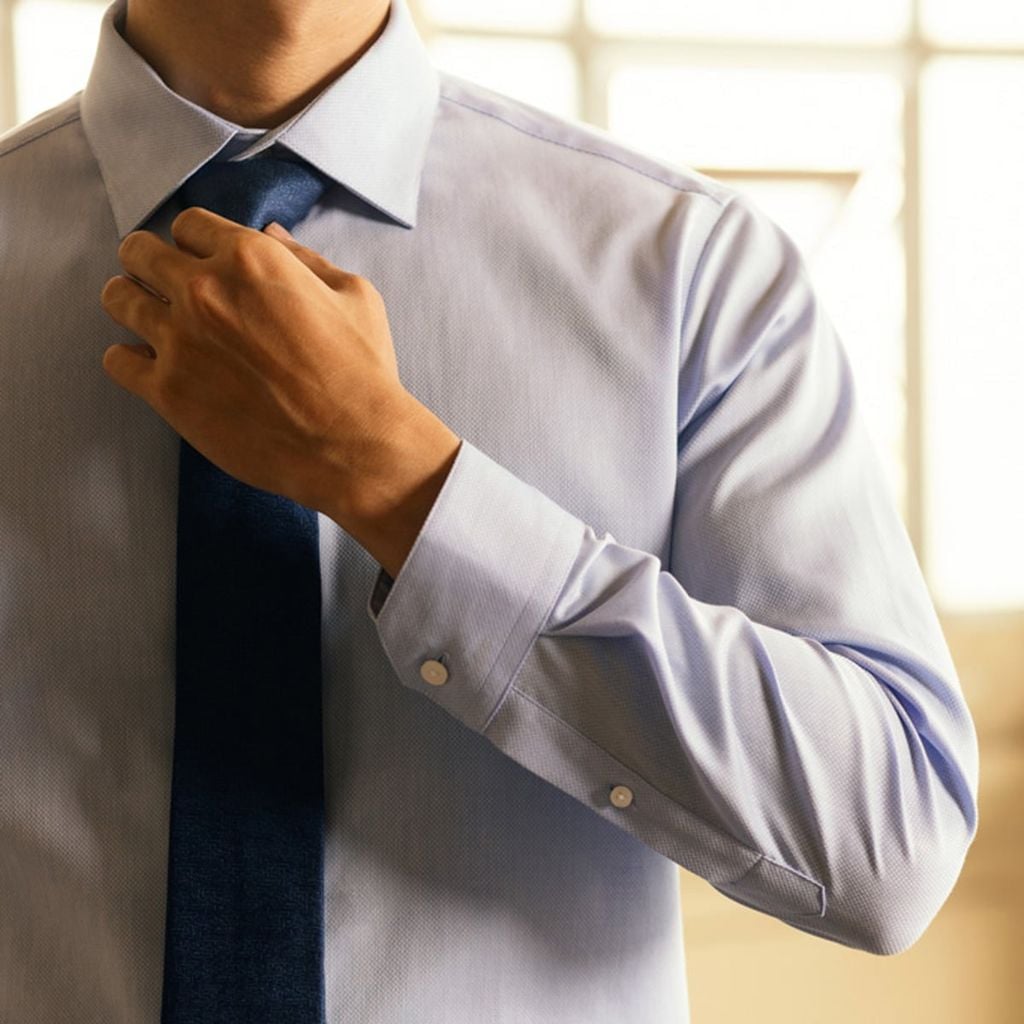  Áo Sơ Mi Nam GENTITI Trơn Tay Dài Màu Xanh - Kiểu Dáng Slim Fit 