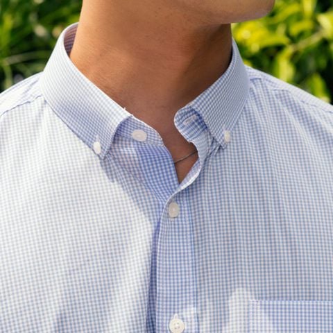  Áo Sơ Mi Nam GENTITI Tay Ngắn Họa Tiết Caro Màu Xanh - Kiểu dáng: Regular 